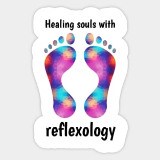 Healing Souls with Reflexology (black text) Sticker